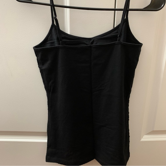 LOFT OUTLET. Black Floral Velvet Print Cami/ Tank Top-Small- Adjustable Straps - Picture 9 of 11